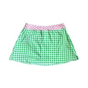 Lands End Draper James Womens Swim Skirt Skort Green Plaid NWT Size 4